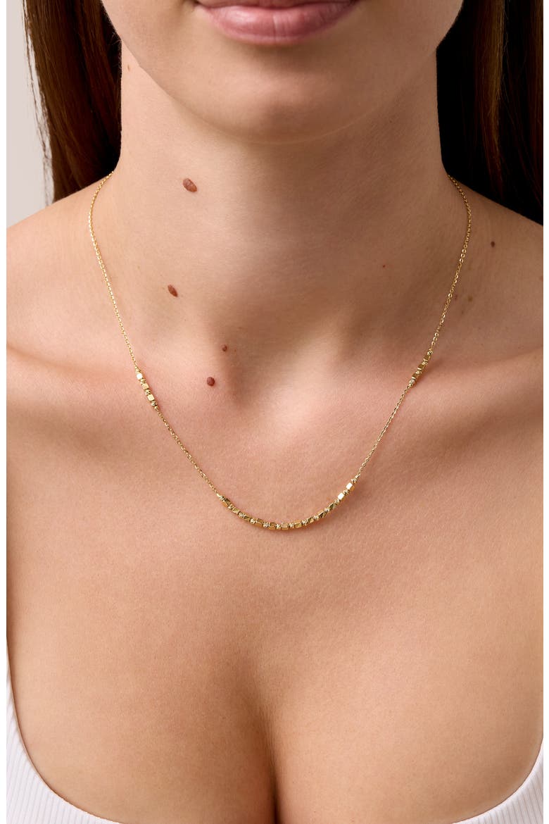 14K Gold Beaded Chain Necklace (Nordstrom Exclusive), Alternate, color, 14K YELLOW GOLD