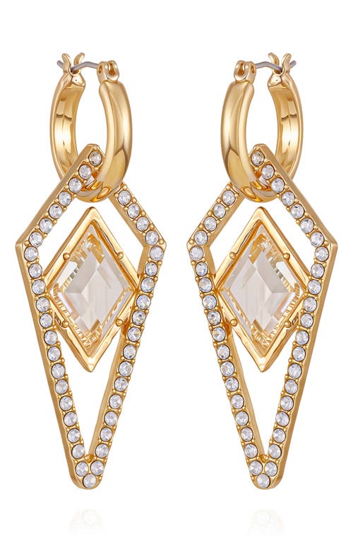 VINCE CAMUTO VINCE CAMUTO GLASS STONE DROP HUGGIE HOOP EARRINGS