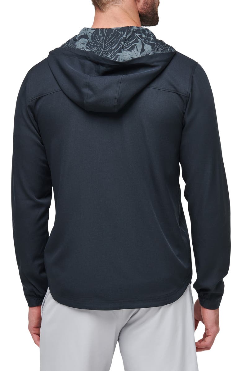 TravisMathew Hooded Quarter Zip Pullover, Alternate, color, Black Floral