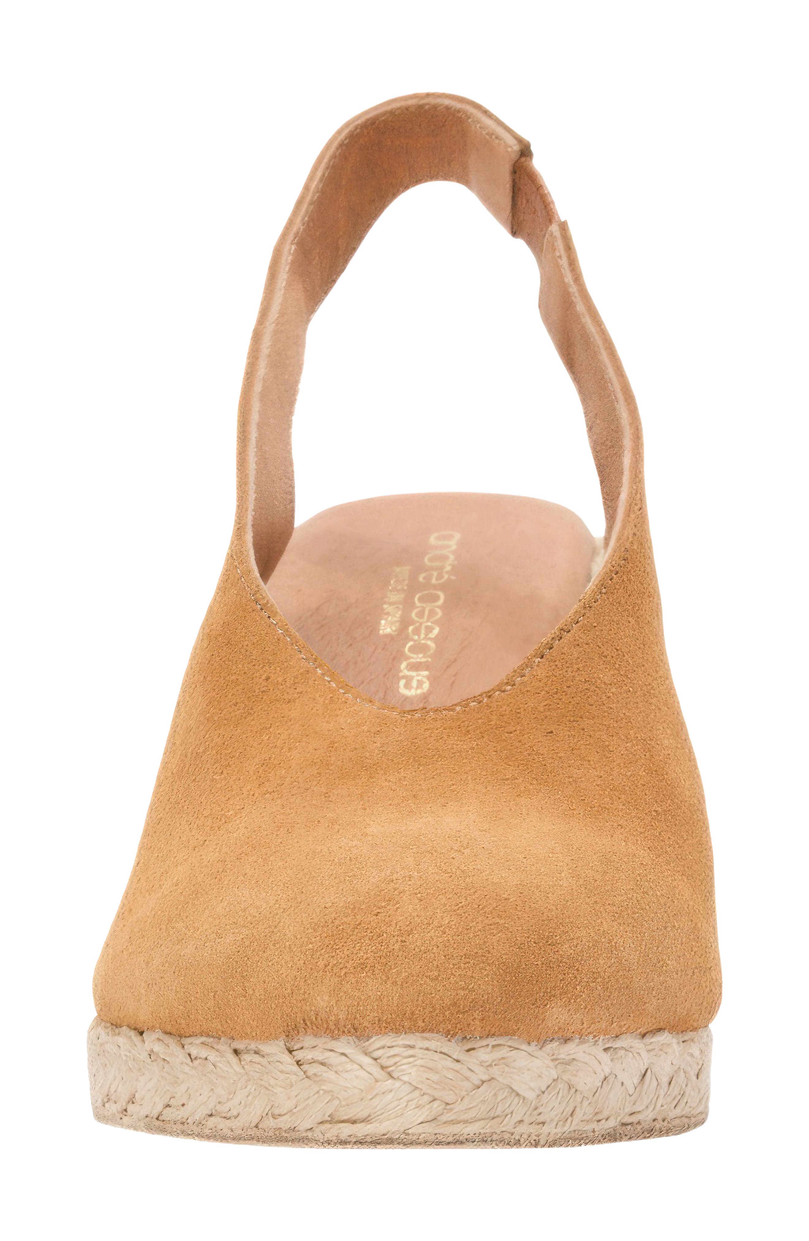 André Assous Pamala Espadrille Slingback Platform Wedge Pump, Alternate, color, Cuero Suede