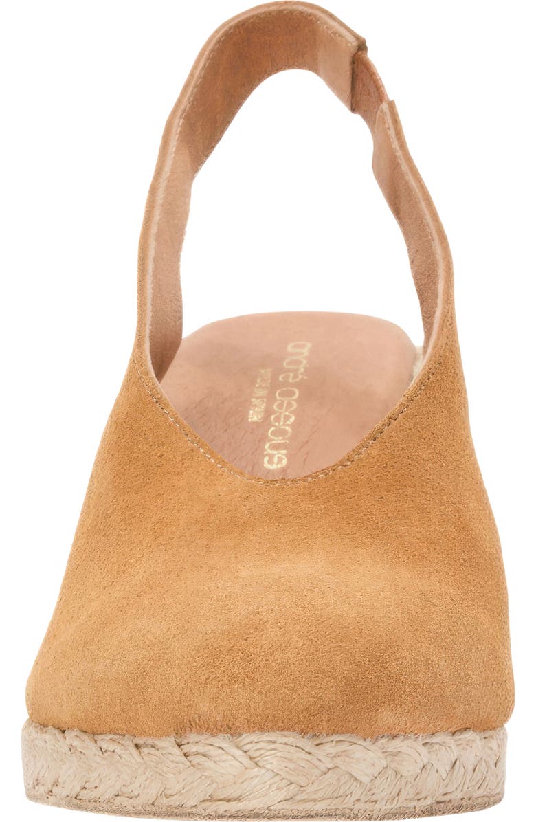 André Assous Pamala Espadrille Slingback Platform Wedge Pump, Alternate, color, Cuero Suede