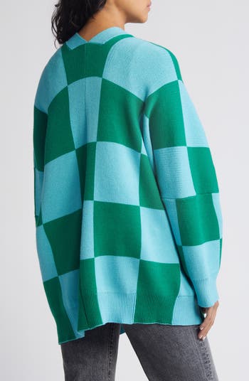 Dressed in Lala Love You Oversize Checkerboard Cardigan