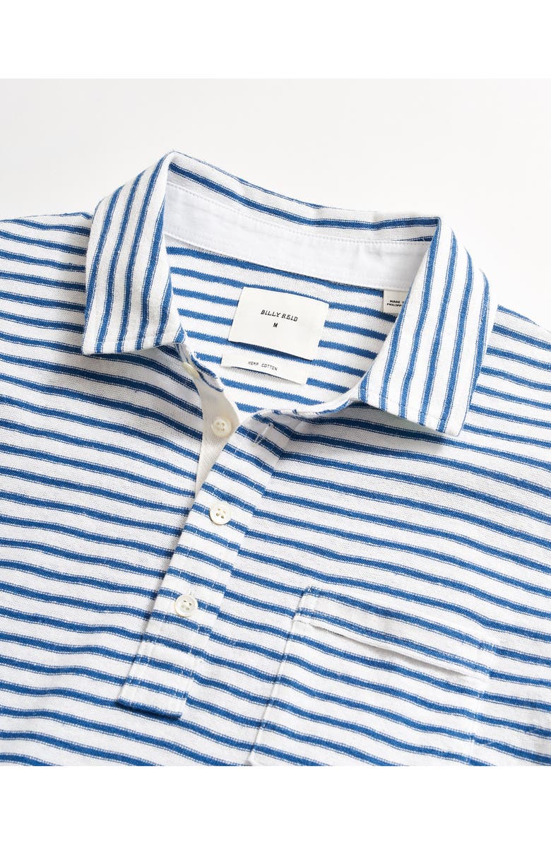 Billy Reid Reverse Stripe Hemp & Cotton Polo, Alternate, color,