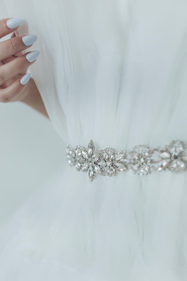 Brynn Bridal Belt, Alternate, color, Silver