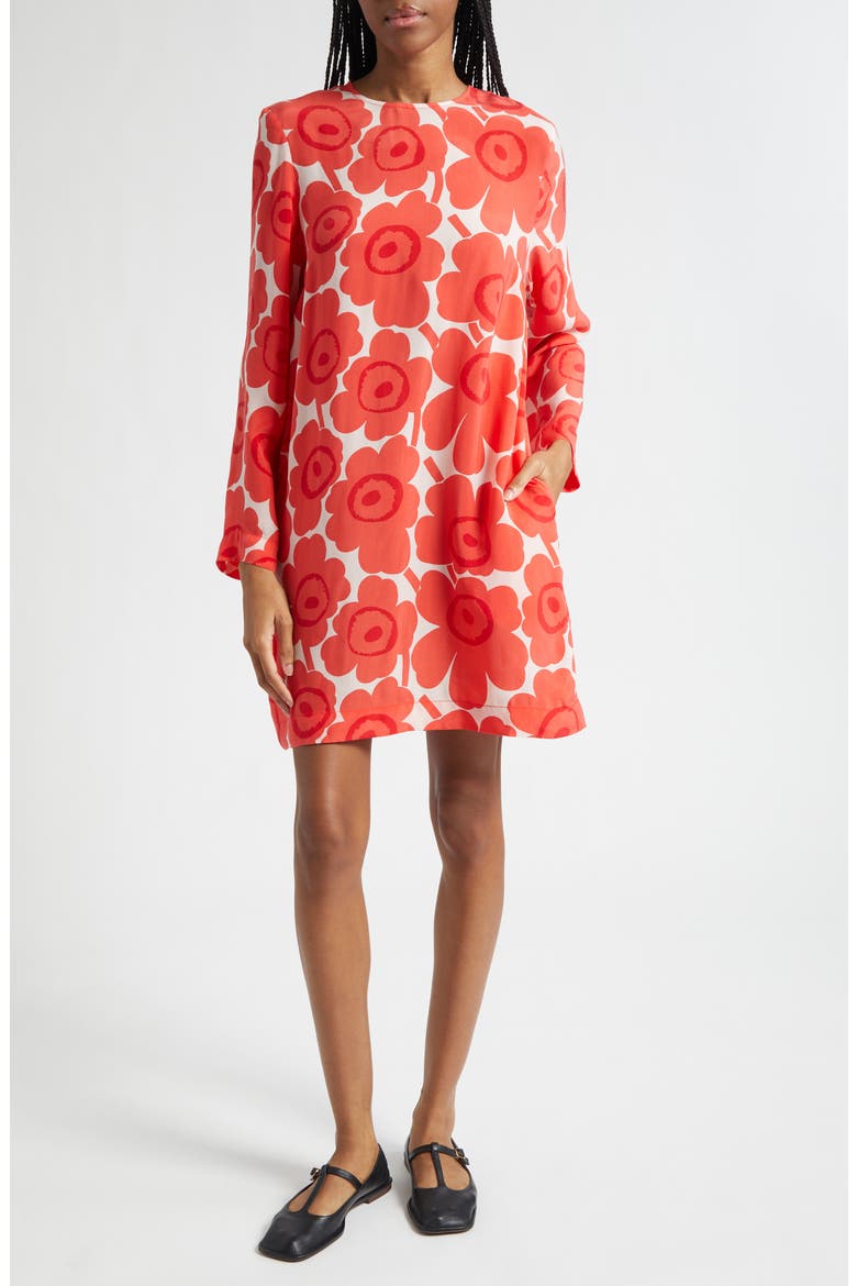 Kouttaus Uikko Long Sleeve Dress, Main, color, RED LIGHT PINK