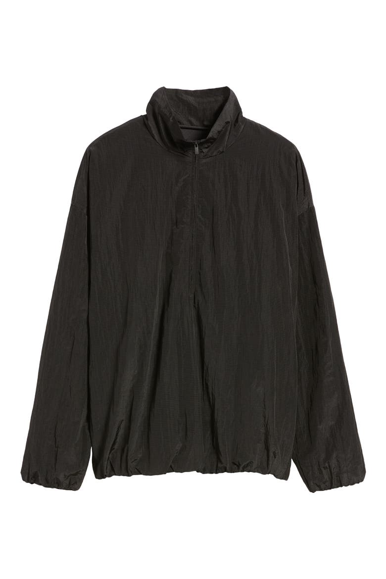 Gender Inclusive Ripstop Nylon Half Zip Pullover, Alternate, color, BLACK