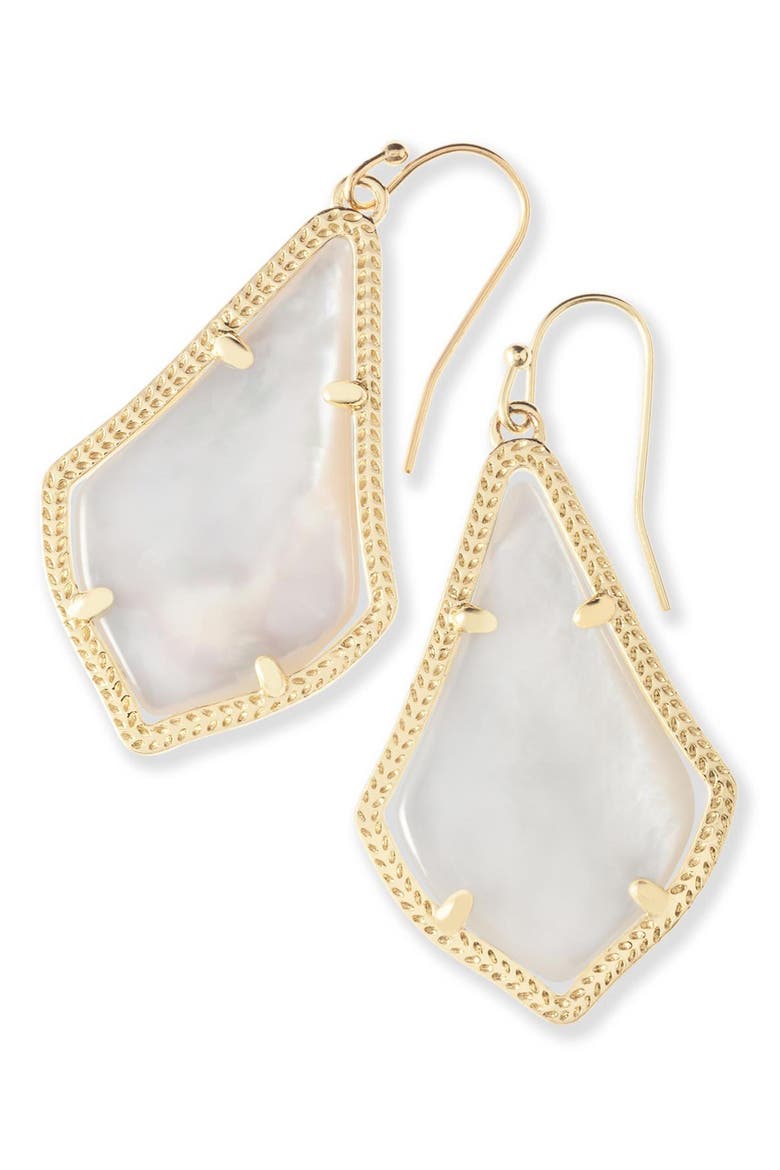 'Alex' Teardrop Earrings, Main, color, IVORY MOTHER OF PEARL/ GOLD