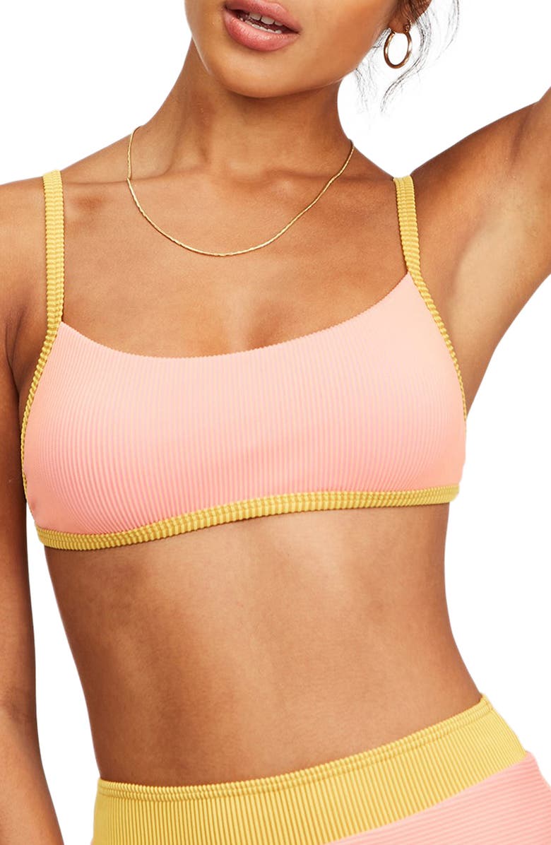 Billabong Hi Life Billie Ribbed Bralette Bikini Top, Main, color, 