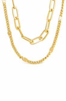 Sterling Forever Evelina Layered Chain Necklace