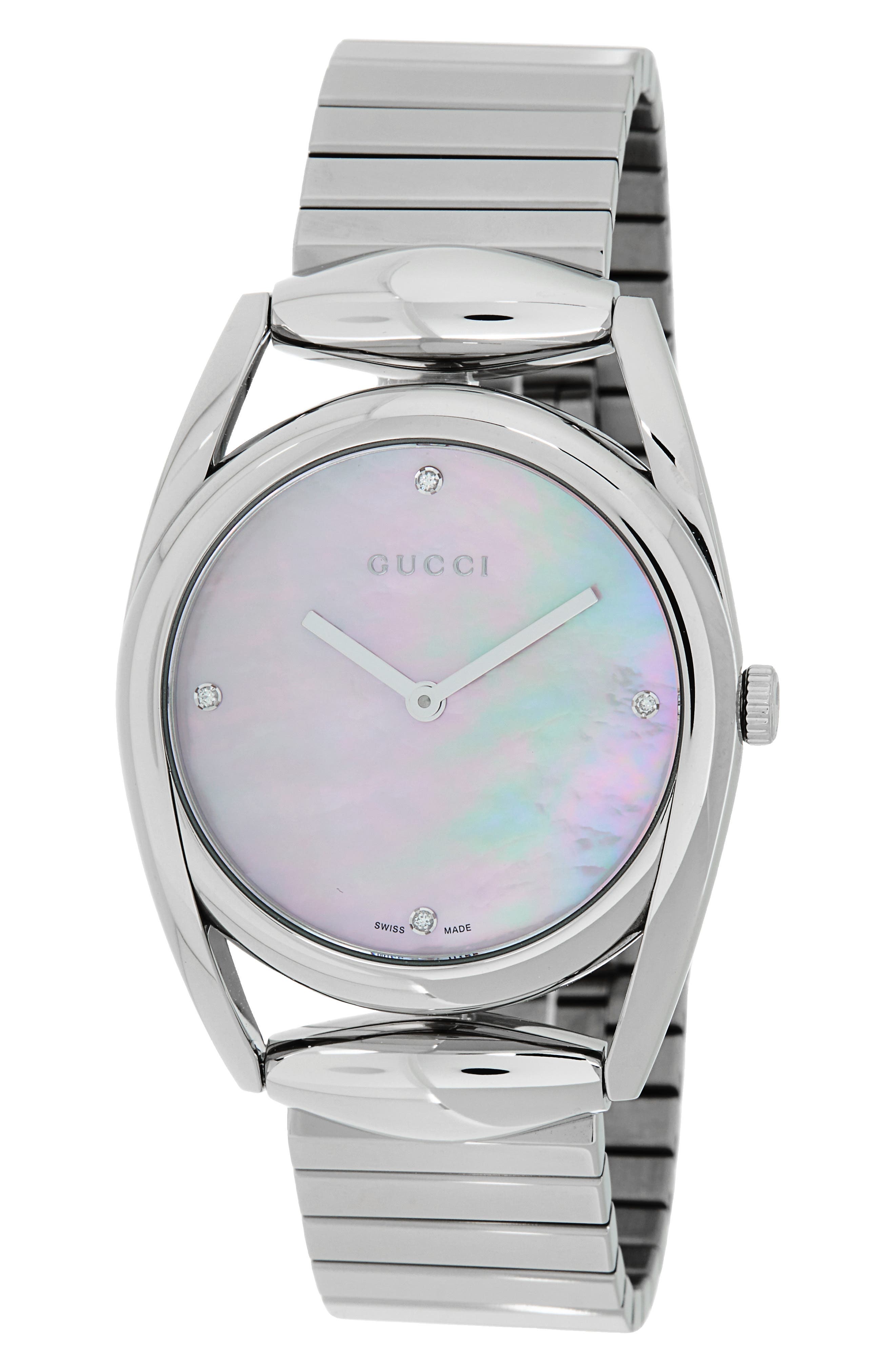Gucci Mother-of-Pearl & Diamond Bracelet Watch (Men  display picture 1