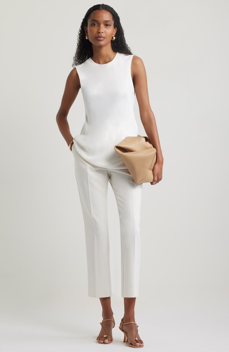 Nordstrom Sleeveless Satin Top, Alternate, color, Ivory Tofu