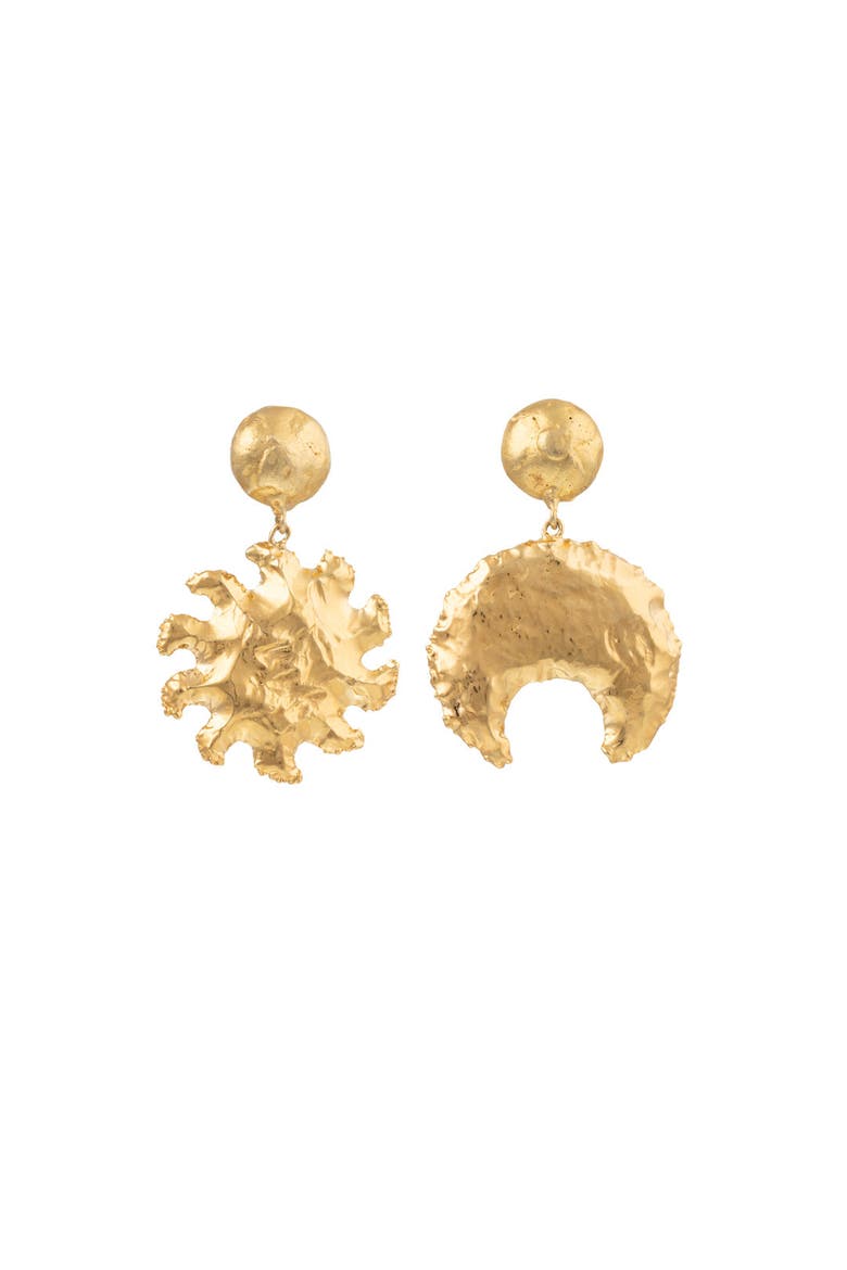 Sol Y Luna Earrings, Main, color, GOLD