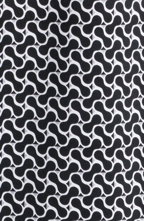Bugatchi Miles Ooohcotton® Geo Print Short Sleeve Button-up Shirt In Black