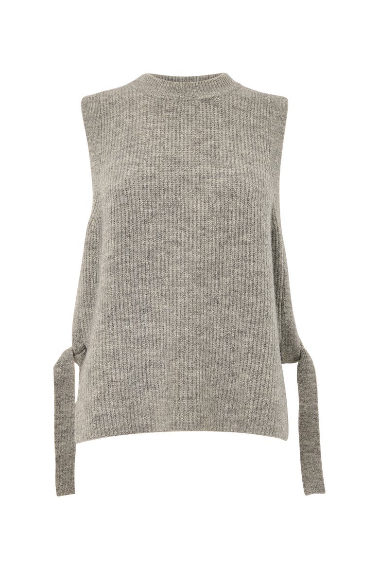Wool Mix Side Tie Detail Tank, Alternate, color, Grey