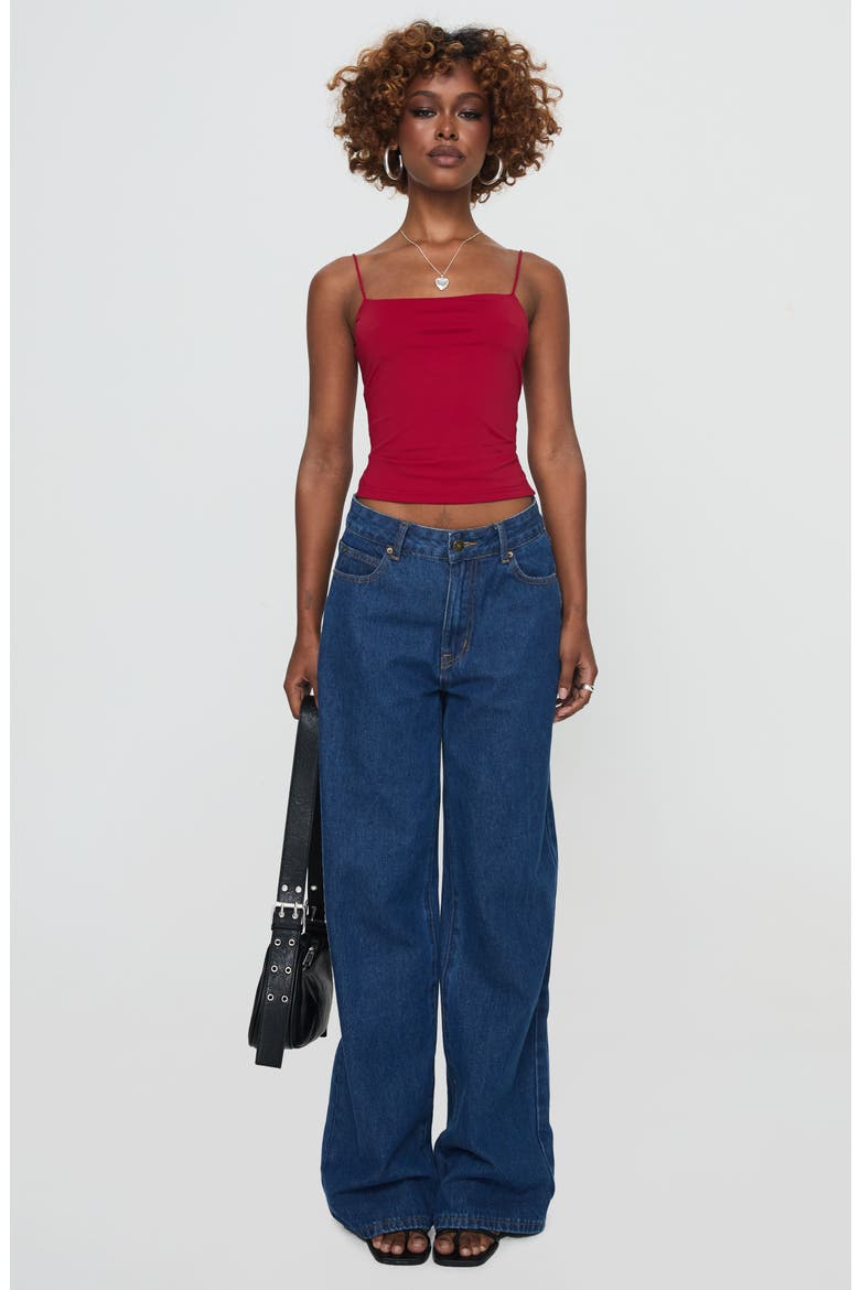 Elissa Lace-Up Back Camisole, Alternate, color, RED