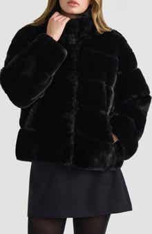 Eva Wide Stripe Faux Fur Jacket