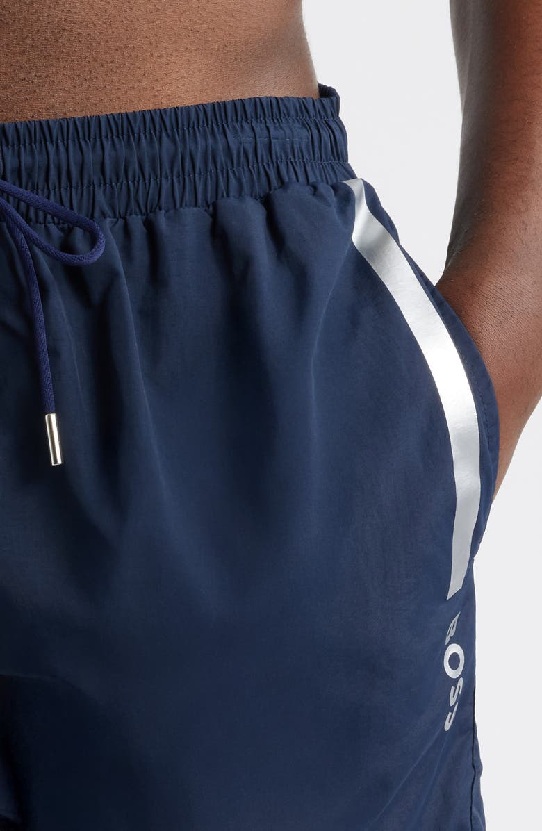 BOSS Ole Swim Trunks, Alternate, color, Navy