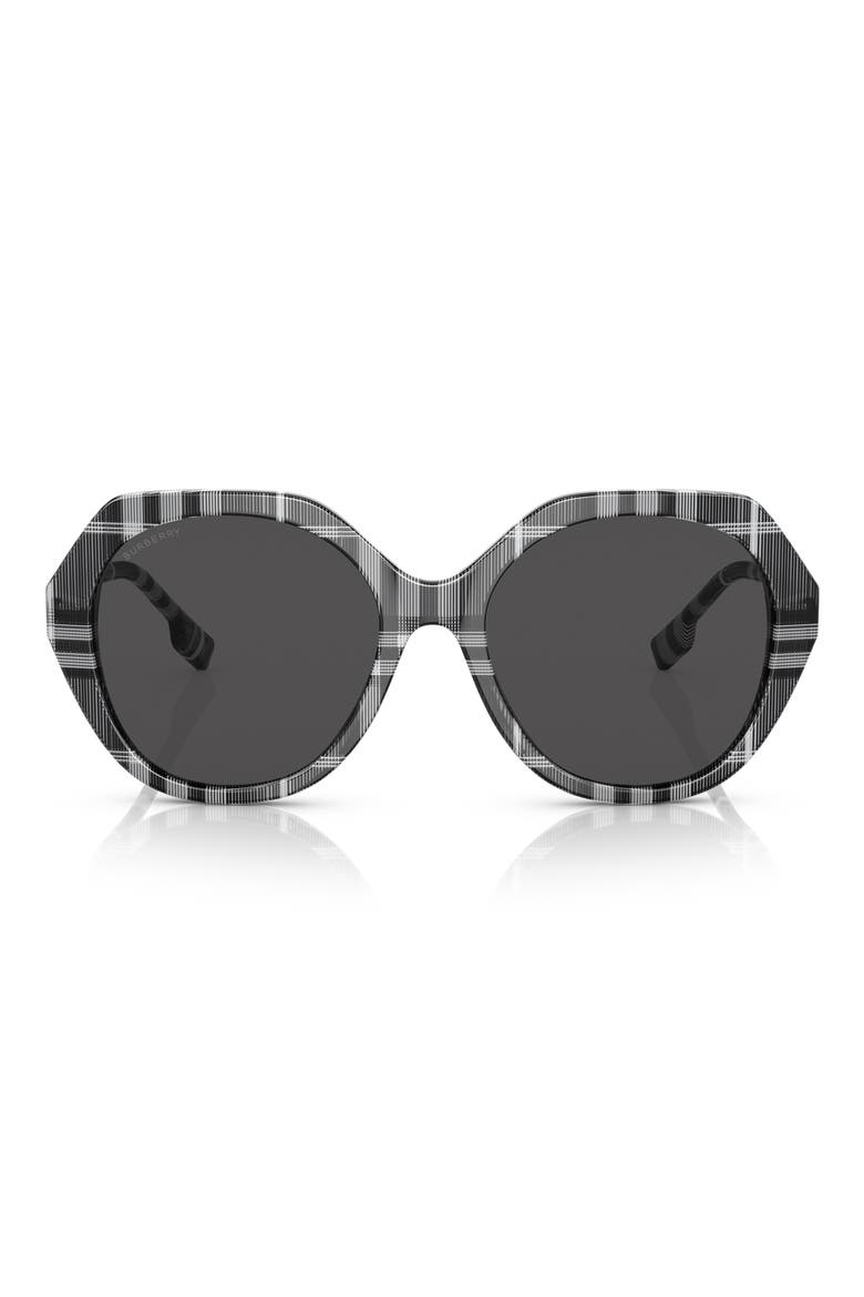 57mm Irregular Sunglasses, Alternate, color, DARK GREY