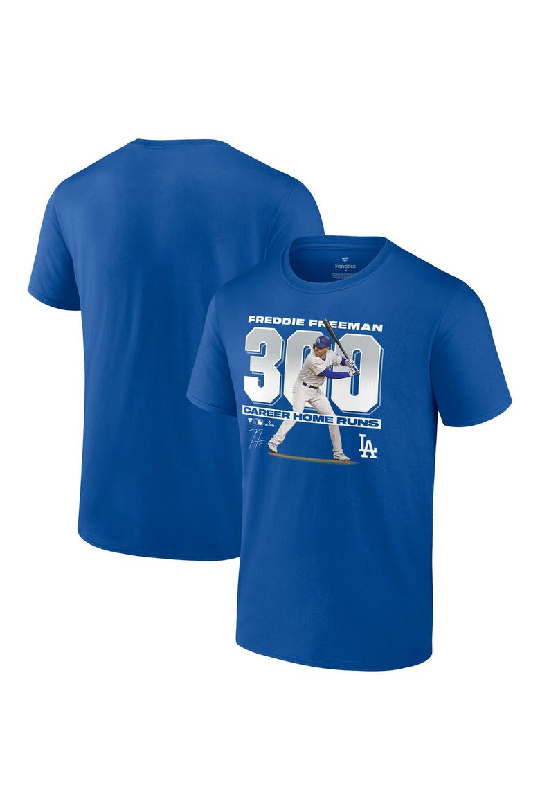 Men's Fanatics Branded Freddie Freeman Royal Los Angeles Dodgers 300 Career Home Runs T-Shirt, Main, color, Royal