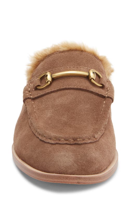 Steve Madden Milah Horsebit Faux Fur Lined Mule In Brown