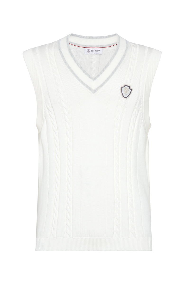Brunello Cucinelli Cable knit sweater vest, Main, color, 
