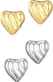 Adornia Statement Heart Stud Earrings