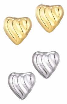 Adornia Statement Heart Stud Earrings