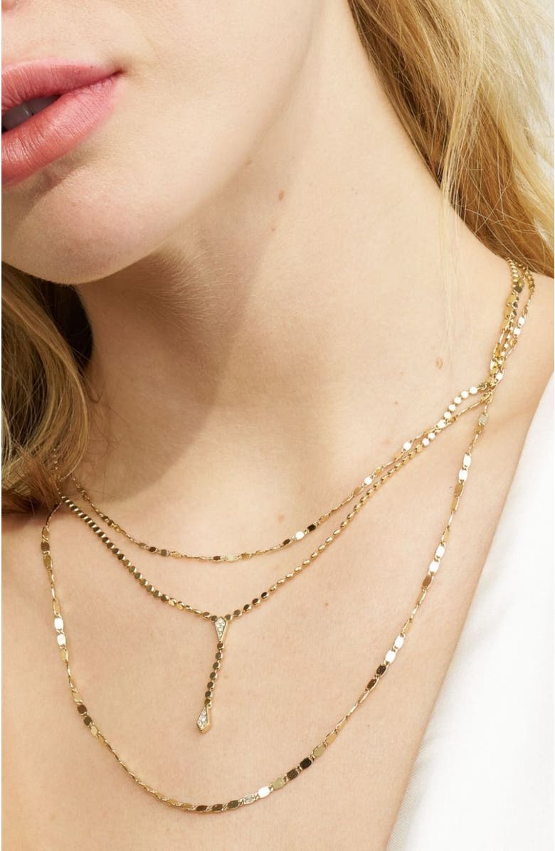 Stella & Dot Collette Layered Necklace with Magnetic Clasp, Alternate, color, Gold