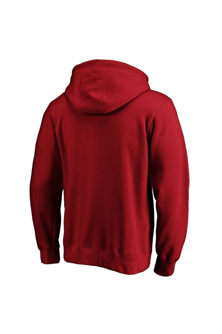 Men's Fanatics Branded Red Tampa Bay Buccaneers Logo Team Lockup Fitted Pullover Hoodie, Alternate, color, RED