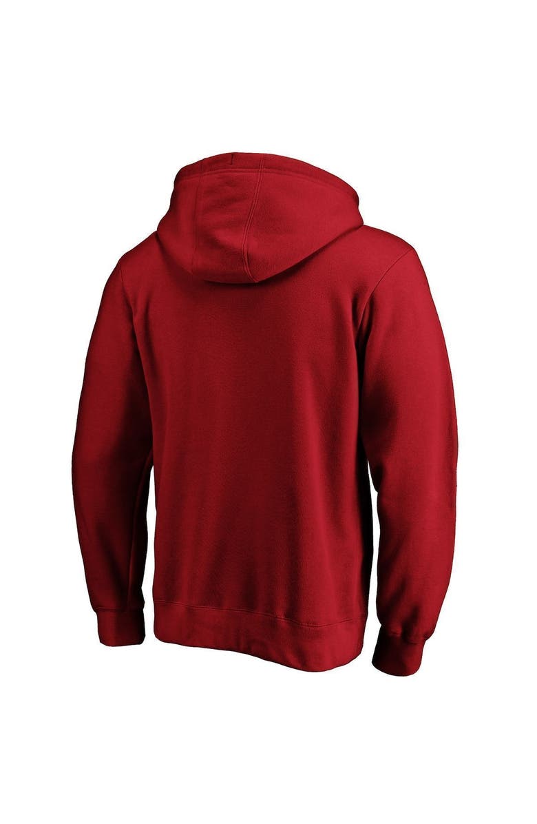 FANATICS Men's Fanatics Branded Red Tampa Bay Buccaneers Logo Team Lockup Fitted Pullover Hoodie, Alternate, color, 