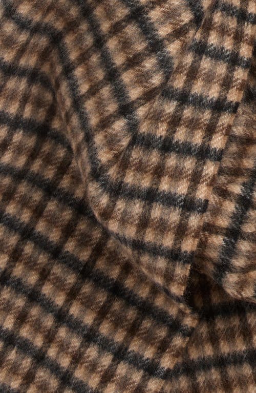 Vince Double Face Check Wool & Cashmere Scarf In Brown