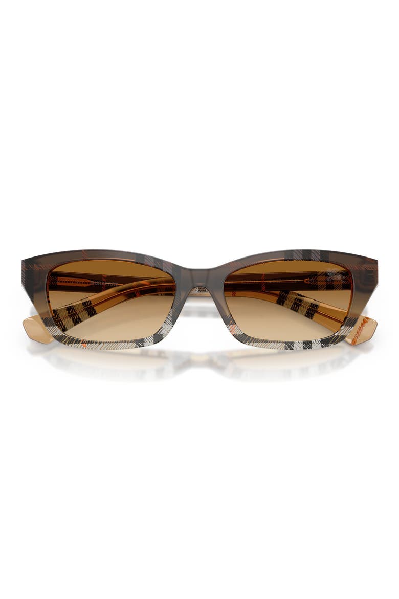52mm Rectangular Sunglasses, Alternate, color, CHECK SAND GRADIENT / BROWN
