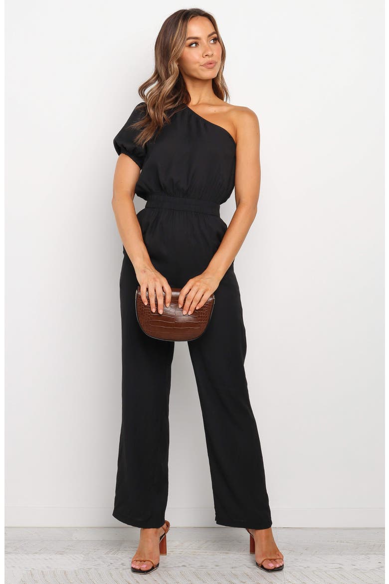 Lancey One Shoulder Jumpsuit, Alternate, color, BLACK