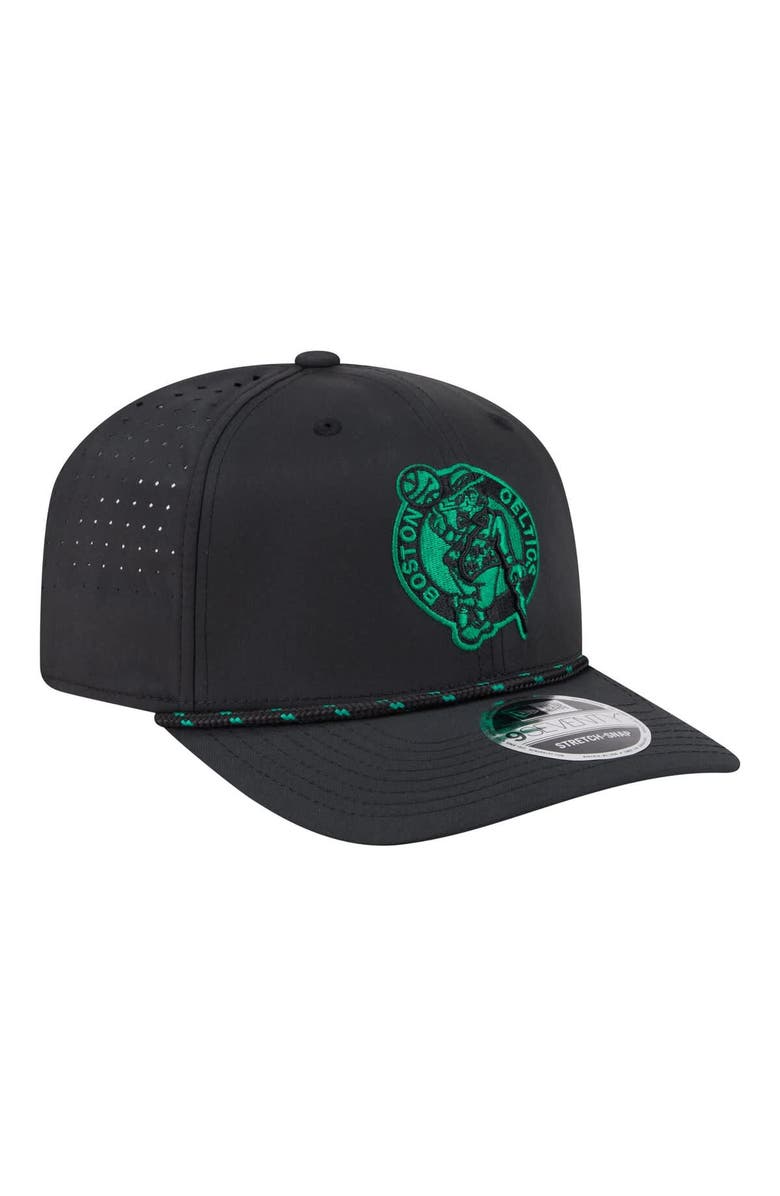 New Era Men's New Era Black Boston Celtics Sport Rope Vented Stretch-Snap 9SEVENTY Hat, Alternate, color, Black