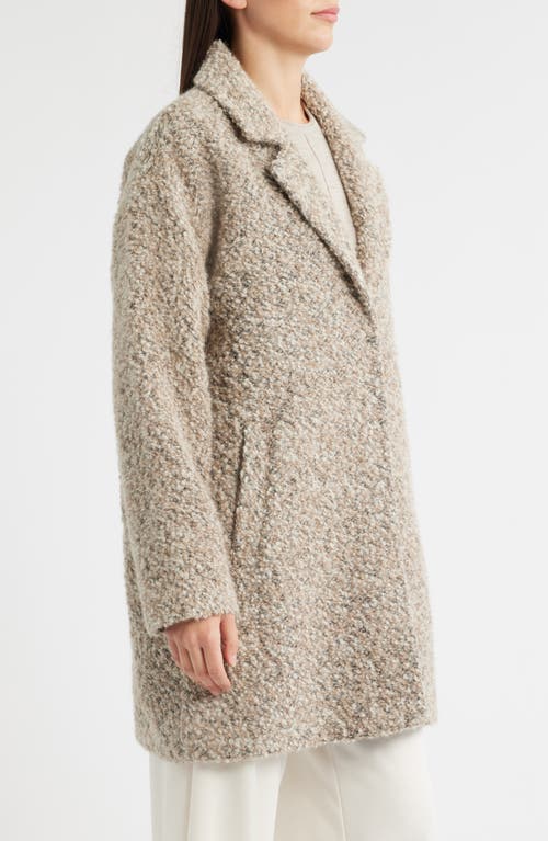 Eileen Fisher Notch Collar Long Coat In Brown