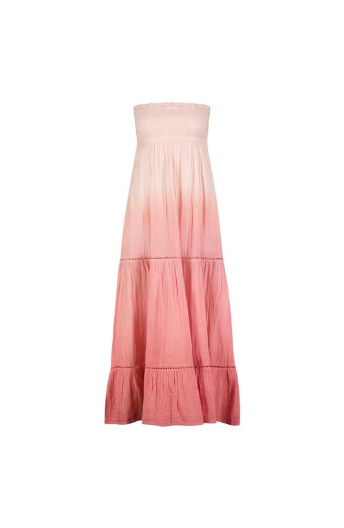 Mer St. Barth Strapless Maxi Dress Rose Ombre In Pink