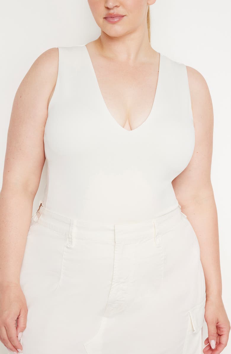 Good American Sculpting Deep V Tank Bodysuit, Alternate, color,