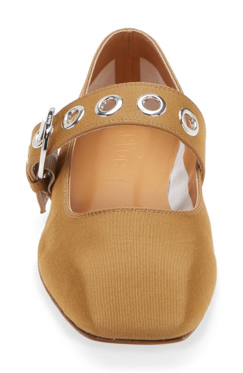 Aeyde Uma Embellished Grosgrain Mary Jane Ballet Flats In Caramel