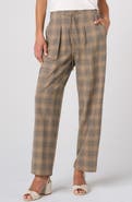 Liverpool Plaid Drawstring Crop Wide Leg Pants