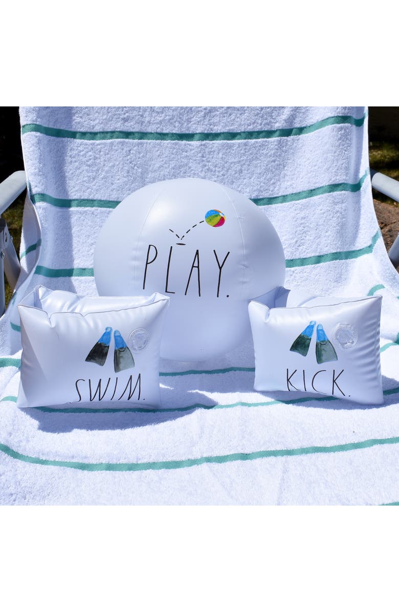 Rae Dunn Swim Kick Play Water Wings and Beach Ball, Alternate, color, Multicolored