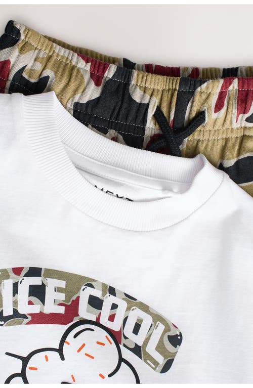 Next Kids' Ice Cool Graphic T-shirt & Camo Shorts In Multi