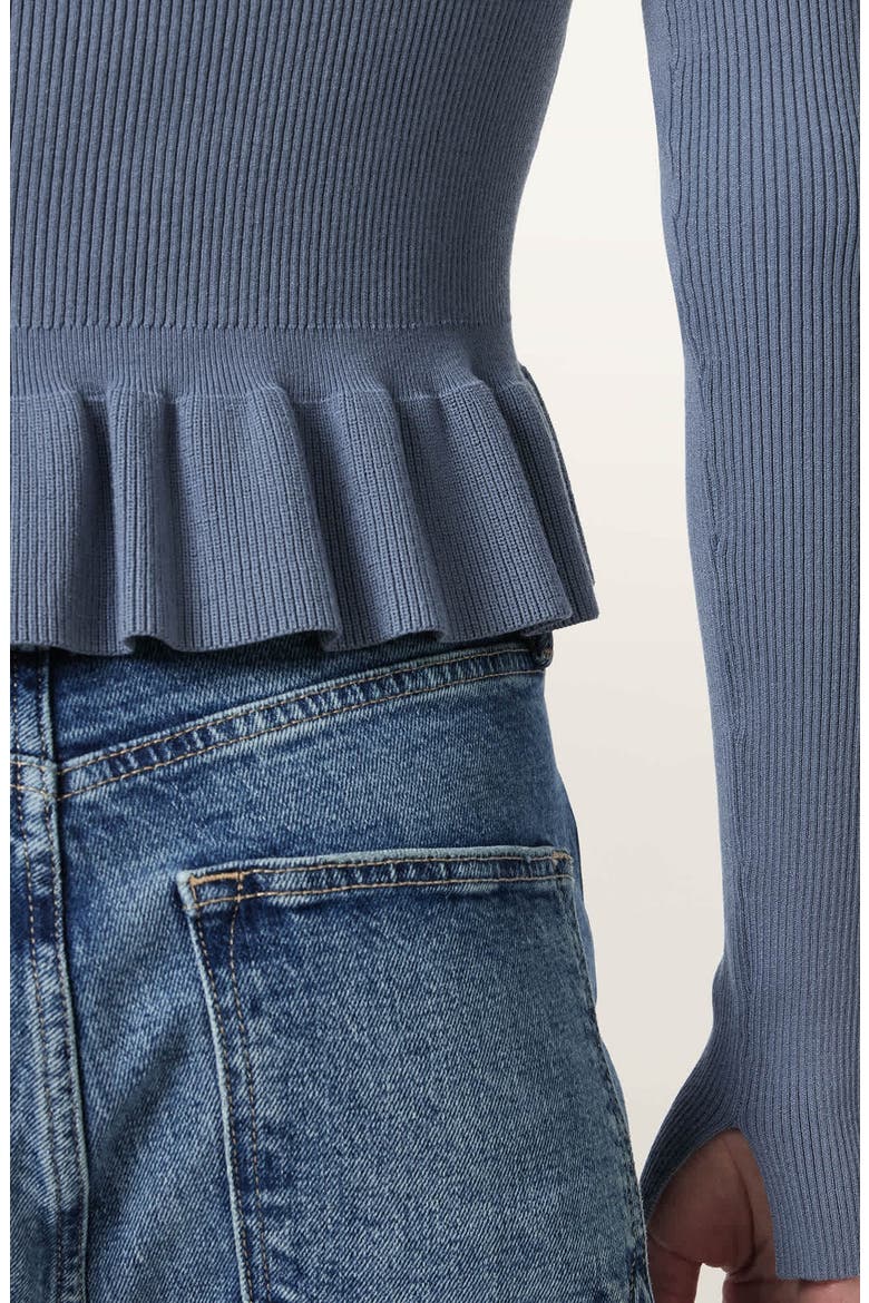 Jas Rib Knit Peplum Sweater, Alternate, color, LUNA BLUE