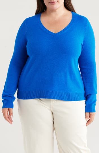 Caslon ® V-neck Cashmere Sweater In Blue Princess