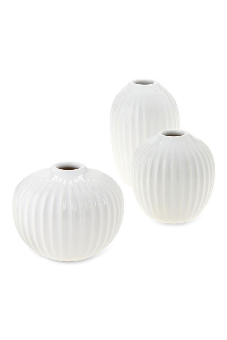 Hammershøi Set of 3 Mini Vases, Main, color, WHITE