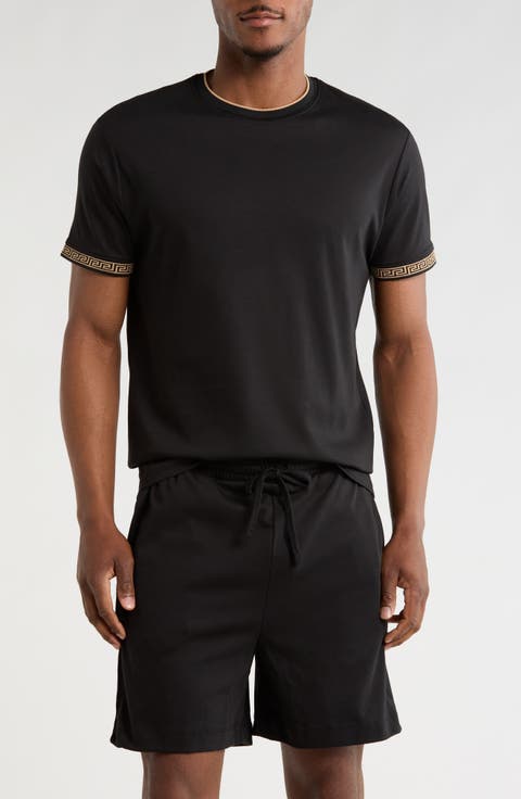 Tipped Knit T-Shirt & Shorts Set