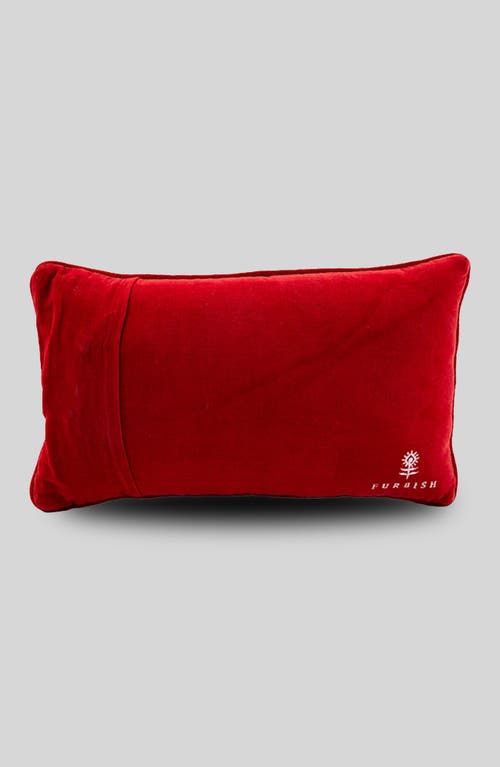 Furbish Check It Twice Needlepoint Pillow In Red