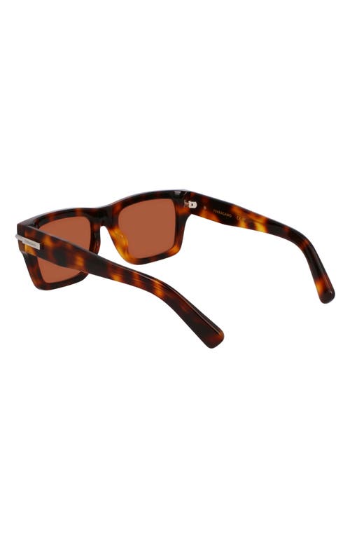 Ferragamo Prisma 53mm Modified Rectangular Sunglasses In Tortoise