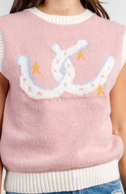 Beivy Horseshoe Sweater Vest In Pink