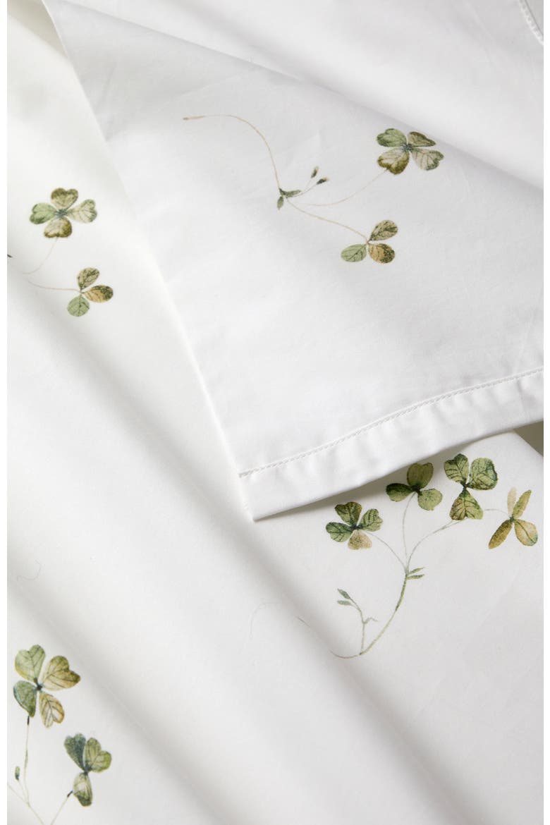 Clover Romantic Floral Striped Reversible Sheet Set Bundles, Alternate, color, Green