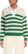 Lands' End Drifter Rugby with Woven Collar Sweater